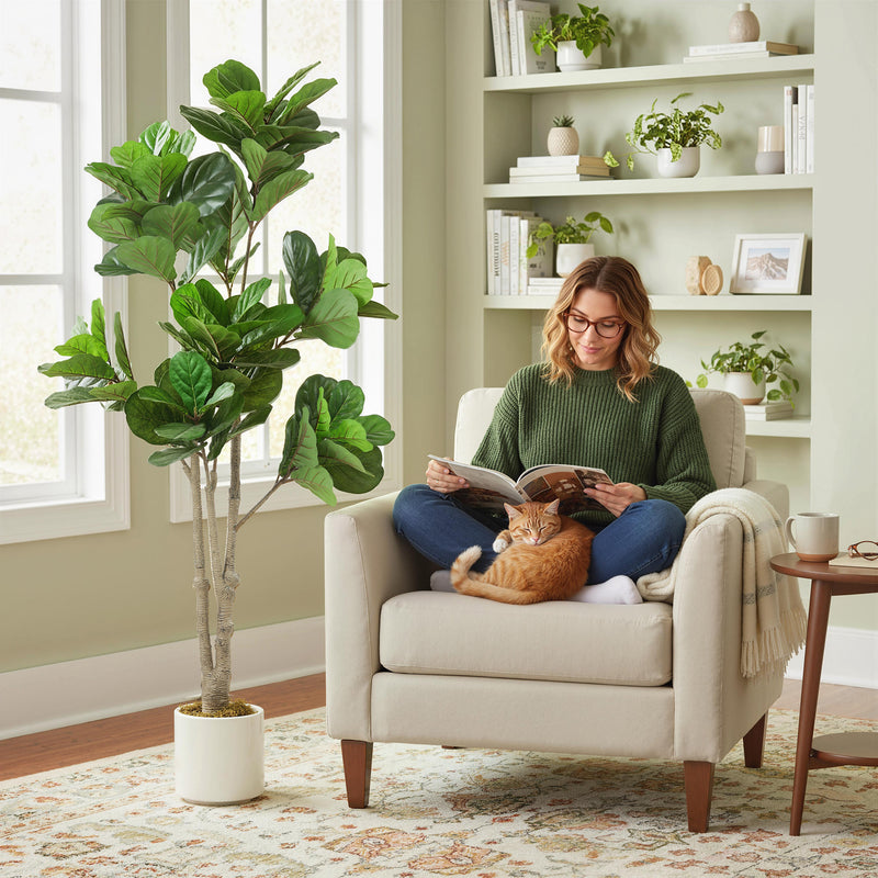 180cm Artificial Fiddle Leaf Fig Tree for Indoor and Outdoor Display Green