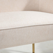 Set of 2 Velvet Accent Armchairs with Gold Legs for Living Room or Bedroom Use White