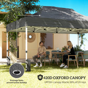 Pop Up Gazebo with Mesh Sides for Garden Shade and Insect Protection 3 x 4.5 m, Dark Grey Outsunny