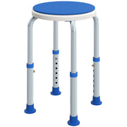 360 Degree Swivel Shower Chair with Adjustable Height and Non Slip Feet for Elderly Blue