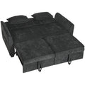 4-in-1 Sofa Bed for Small Spaces with Adjustable Backrest and Storage Pockets Black