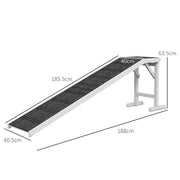 Pet Ramp for Dogs with Non Slip Carpet and Top Platform Ideal for Cars and Beds White and Grey AOSOM