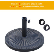 14kg Round Resin Garden Parasol Base Outdoor Umbrella Stand Bronze by Outsunny