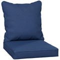 Outdoor Chair Cushion Set with Thick Padding and Washable Covers Dark Blue Outsunny