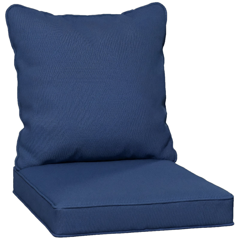 Outdoor Chair Cushion Set with Thick Padding and Washable Covers Dark Blue
