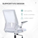 White Mesh Swivel Office Chair with Lumbar Support Ergonomic Design by Vinsetto