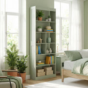Tall Bookshelf with 4 Shelves for Extra Home Storage and Clutter-Free Rooms Bean Paste Green Homcom