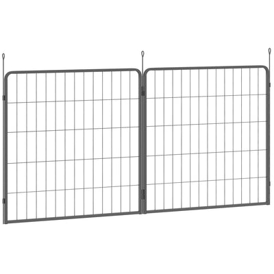 2 Piece Dog Pen Expansion Pack for 80cm High Pet Playpen with 3 Stakes for Small and Medium Dogs by PawHut