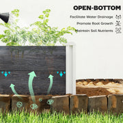 Raised Garden Bed for Easy Vegetable and Flower Growing with Open Bottom Drainage, Dark Grey Outsunny
