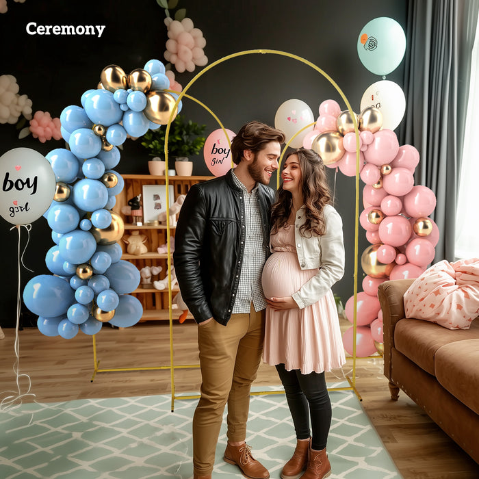 Gold Metal Wedding Arch Frame Set Balloon Backdrop Stand for Parties and Events by Outsunny