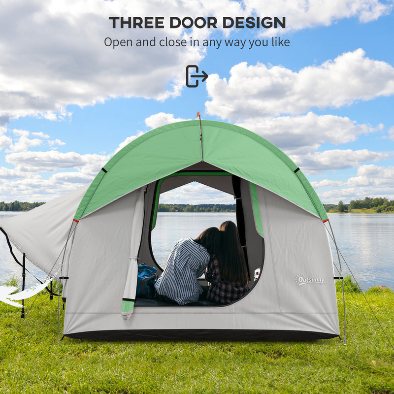 Car Tent for Hatchback or SUV Camping with Water-Resistant Shelter and Mesh Window Grey and Green