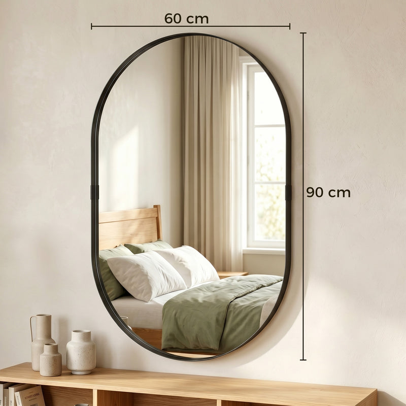 Wall Mirror for Hallway or Lounge to Brighten and Open Up Space Black Homcom
