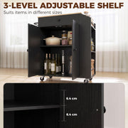 Cabinet with a 3-level adjustable shelf and 6.4 cm height steps close-up