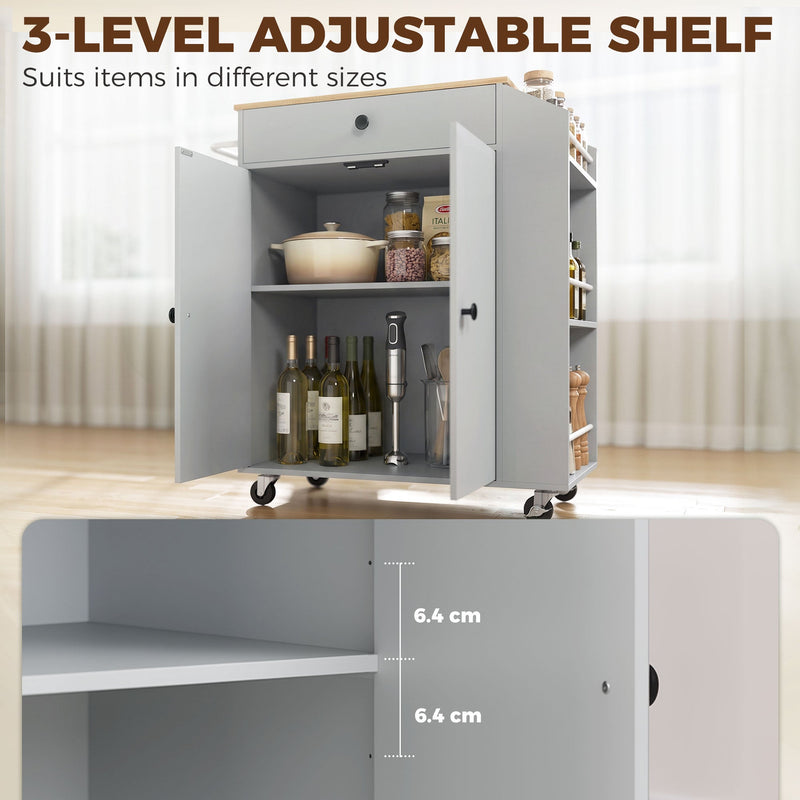 Adjustable shelf graphic showing the shelf moved in 6.4 cm steps