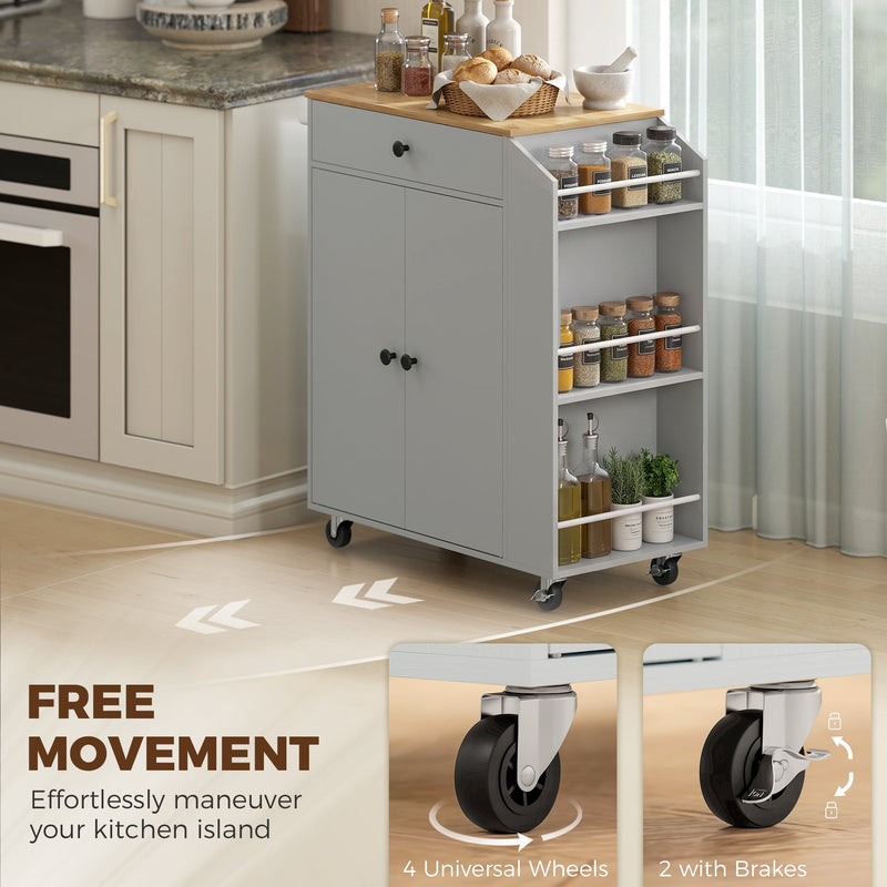 Free movement graphic with 4 universal wheels and 2 braked wheels