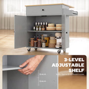 Open cabinet with adjustable shelf and close-up of the 3-level shelf spacing