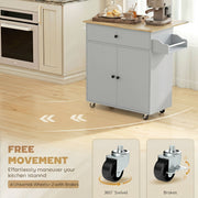 Diagram of the four castors, two with locking brakes, for easy kitchen island movement