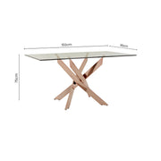 Rose gold rectangular dining table dimensions diagram