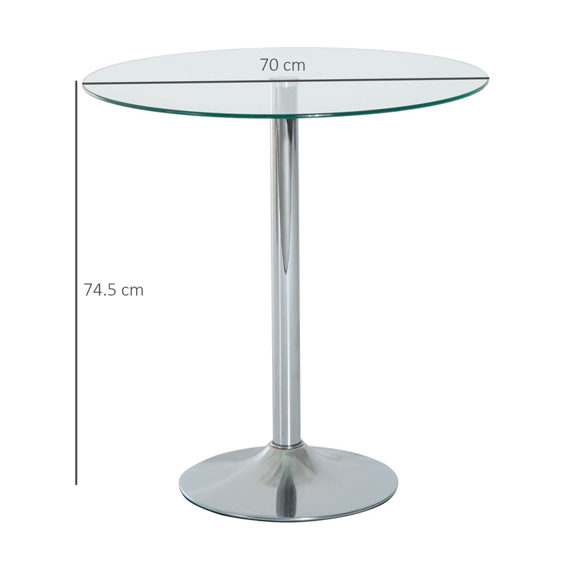 Dimension diagram showing a 70cm diameter top and 74.5cm height