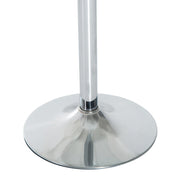 Close-up of the wide chrome trumpet-style base