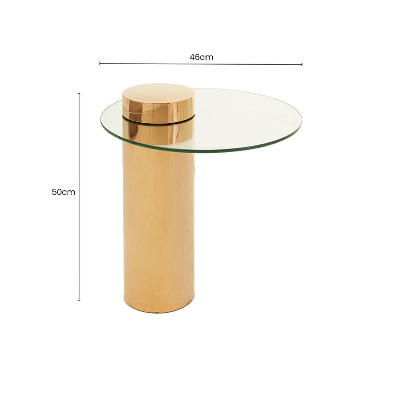 Dimensions diagram for the 46cm diameter, 50cm high round side table