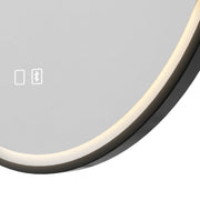Close-up of the touch controls and lit edge on the lower part of the mirror