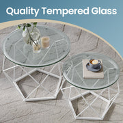Coffee tables dimensions diagram showing large and small table measurements
