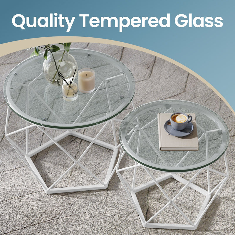 Coffee tables dimensions diagram showing large and small table measurements