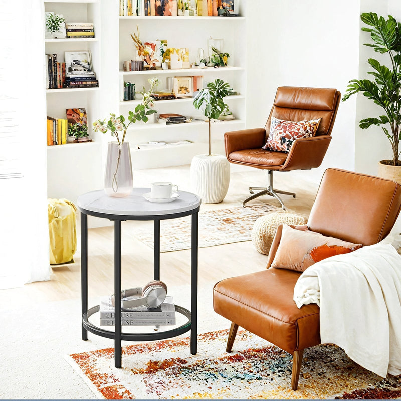 Vasagle side table styled beside a sofa with a lamp