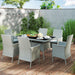 Grey 7 Seater Rattan Dining Set with Cushions for Garden and Patio by Outsunny