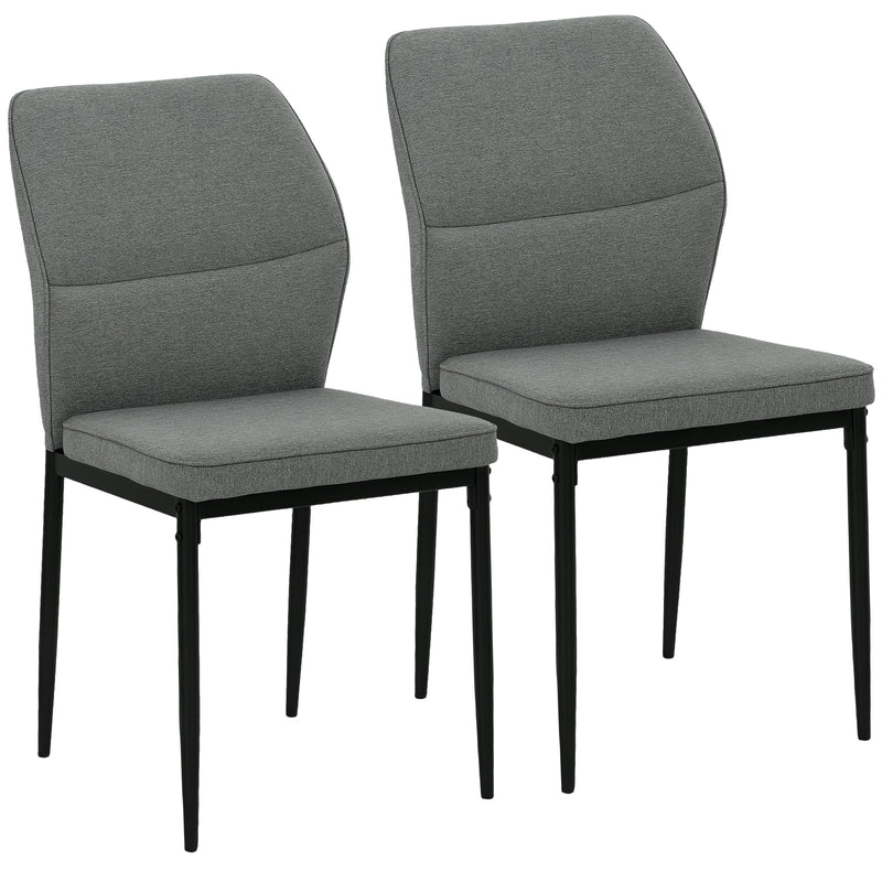Grey Velvet Dining Chairs Set of 2 with Curved Back and Metal Legs for Dining Room