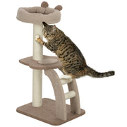 Brown Cat Tree for Indoor Cats With Sisal Scratching Post Hanging Ball and Large Perch by PawHut