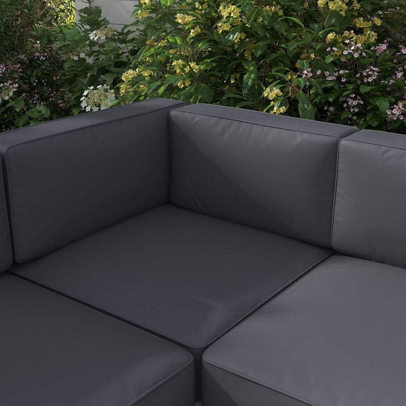 Image of a Grey Outsunny Garden Sofa Set With Table
