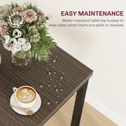 Three Piece Compact Dining Set with Grey Wood Grain Finish by HOMCOM