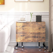 6 Seater Drop Leaf Dining Table with Wheels by HOMCOM