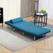 Blue Linen Look Single Sleeper Chair Comfortable and Space Saving by HOMCOM