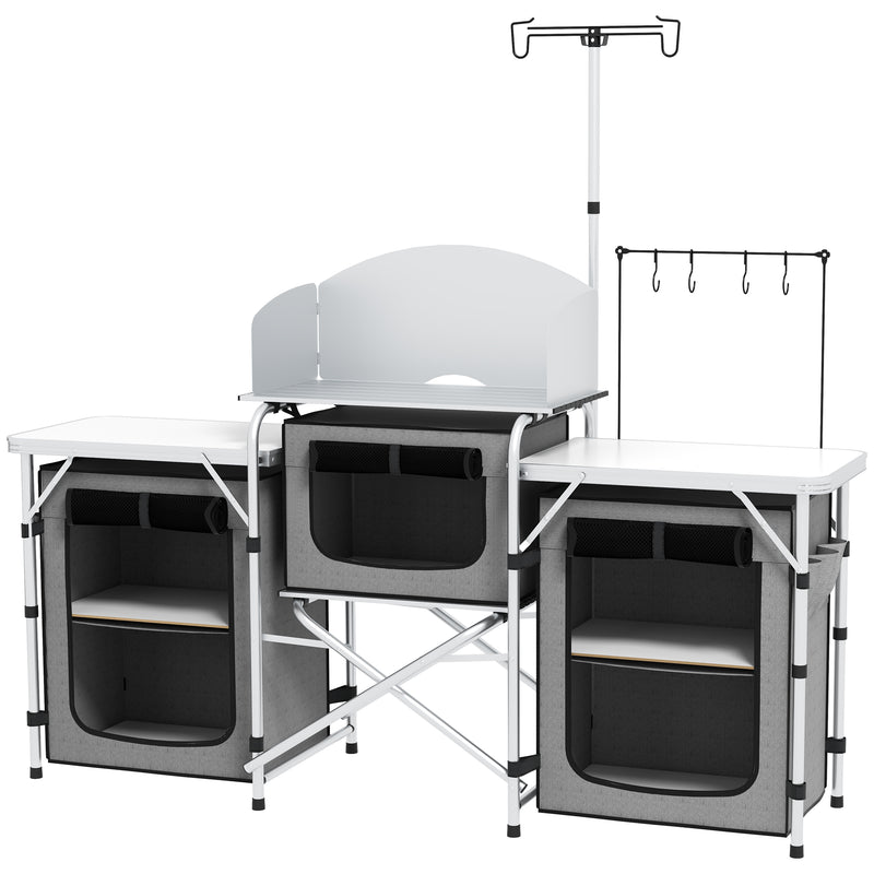 Outsunny Multi-Storage Portable Camping Kitchen, with Carry Bag