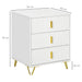 White and Gold Chest of 3 Drawers Elegant Bedroom Storage by HOMCOM