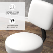 Swivel Salon Chair with Adjustable Height and Cushioned Seat for Hairdressers, White