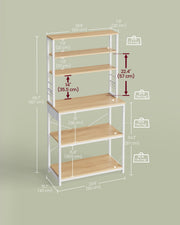 Bakers rack dimensions diagram, 90 x 40 x 167.5 cm