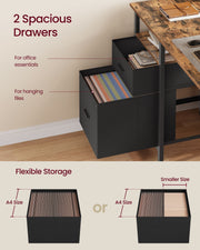 Two fabric desk drawers, one holding A4 hanging files
