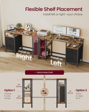 Desk shelf unit shown installed on the left or the right