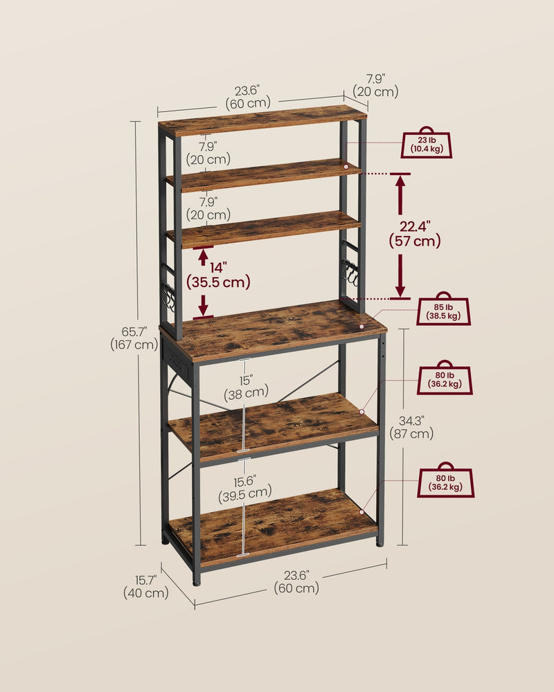 Anti-tip wall-fixing kit and S-hooks included with the rack