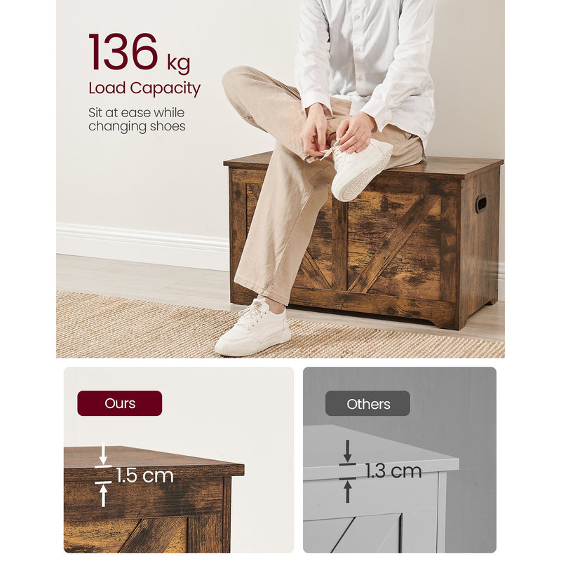 Close-up of the storage chest's cut-out side handle