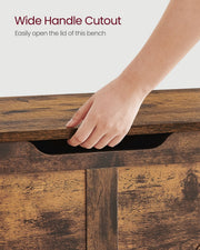 Storage chest shown with lid fully open at a wide angle