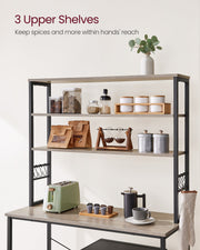 Kitchen storage rack middle worktop shelf with microwave