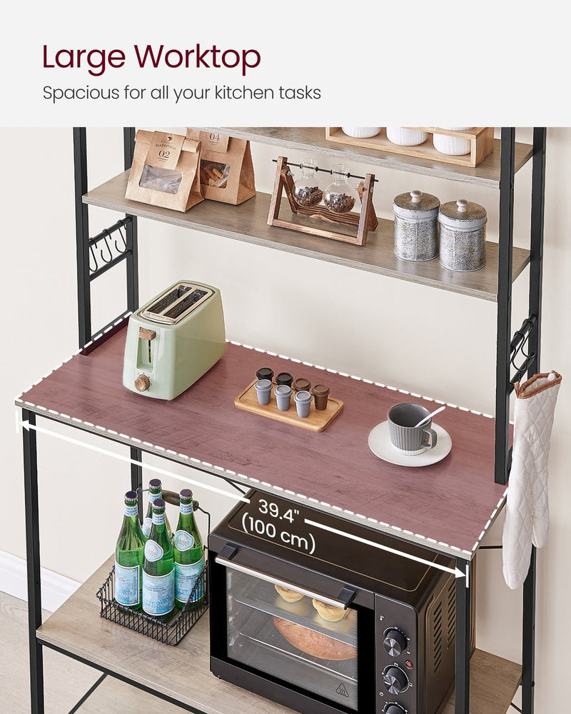 Adjustable foot levelling on kitchen storage rack leg
