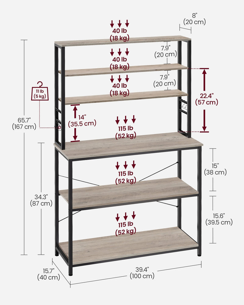 Vasagle kitchen storage rack in dining room setting