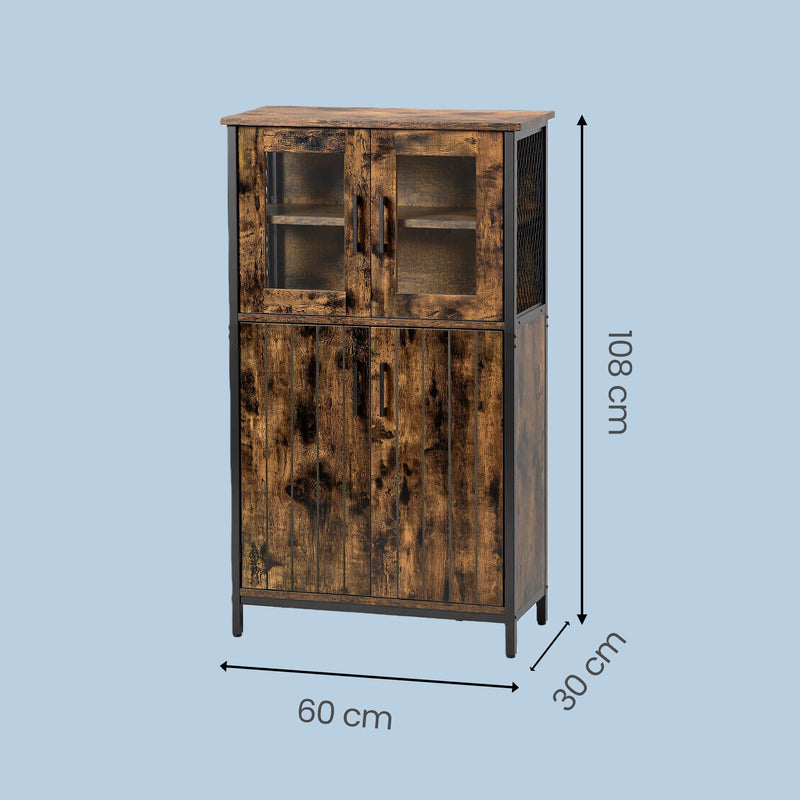 Labelled dimensions diagram of the storage cabinet showing 60 x 30 x 108 cm
