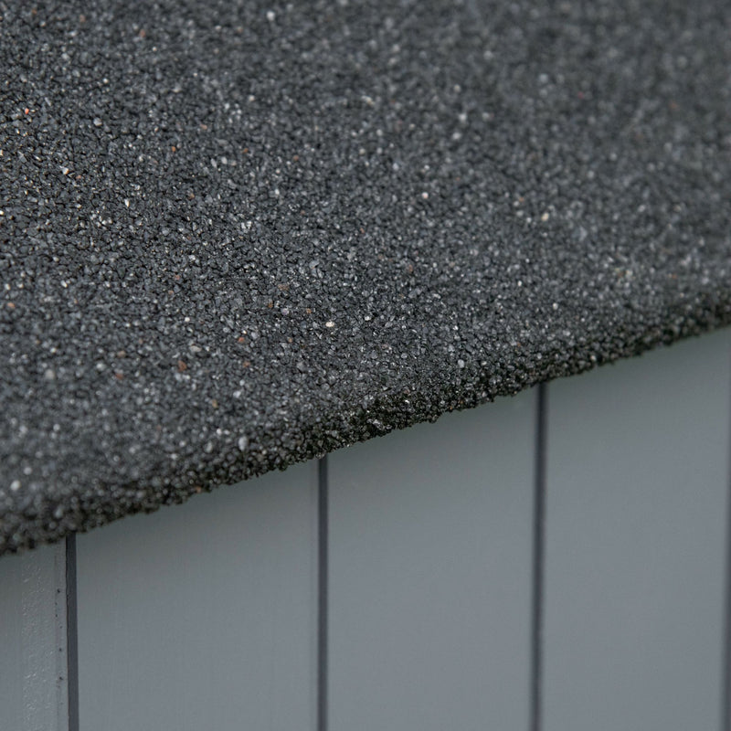 Grey Garden Storage Shed with Shelves and Tilt Roof Ideal for Tools and Outdoor Gear